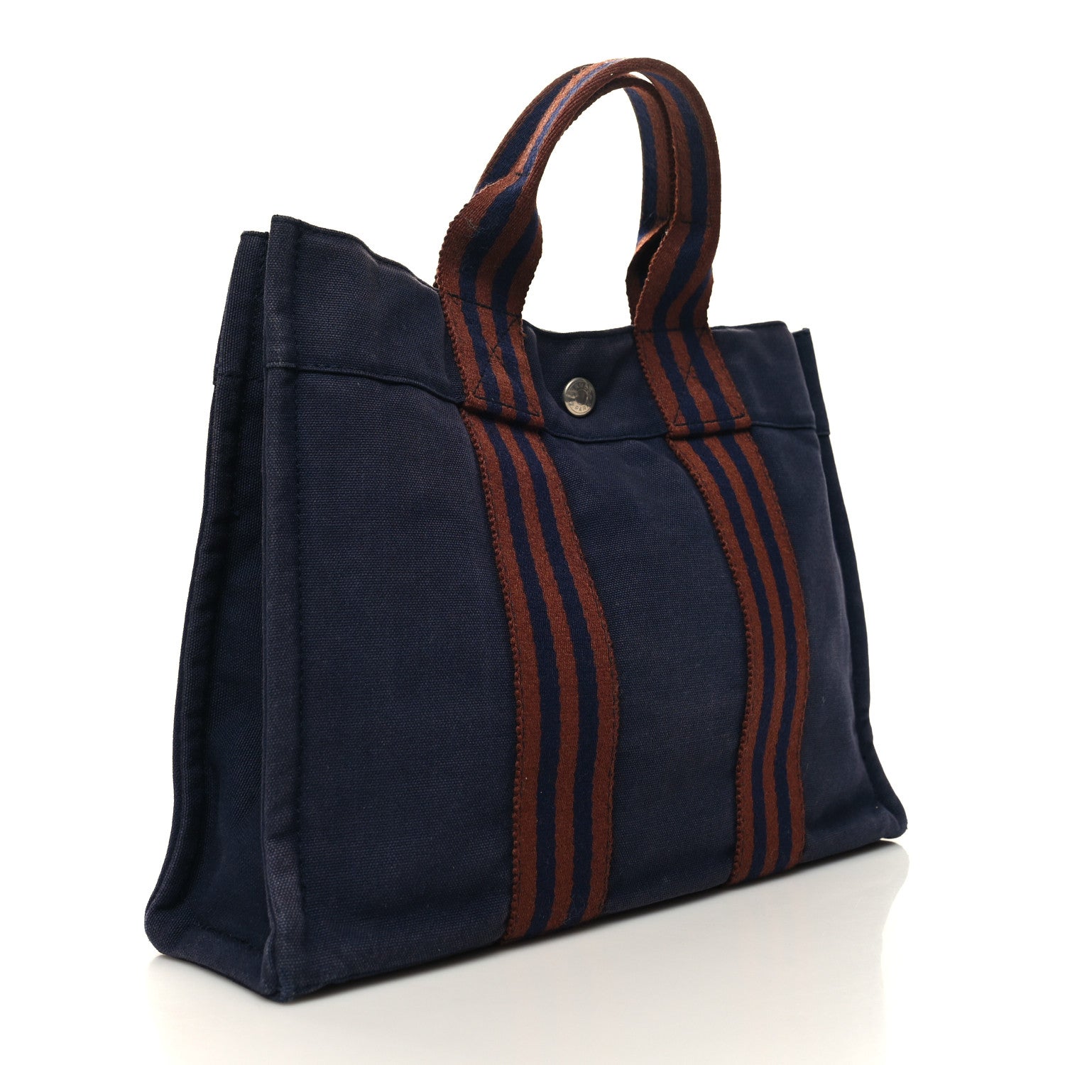 Hermes Canvas Herline PM Tote Navy 3 of 10