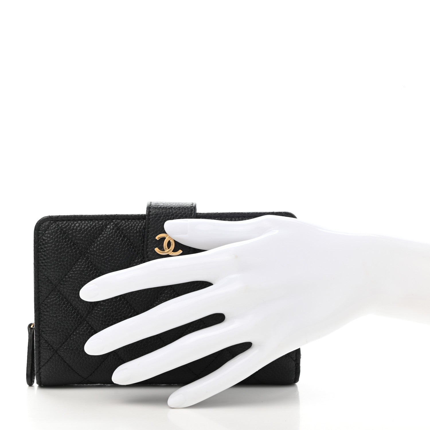 Chanel Caviar Quilted CC French Wallet Black 2 of 11