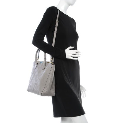Burberry Heritage Grain Check Embossed Medium Dewsbury Tote Pale Grey 3 of 8