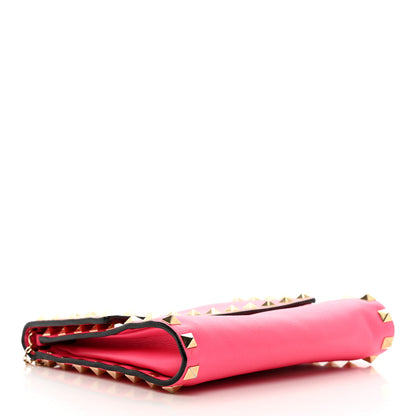 Valentino Garavani Vitello Rockstud Chain Flap Crossbody Bag Fuxia Fluo 4 of 11