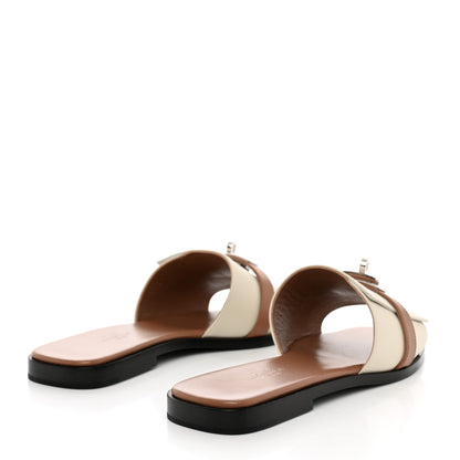 Hermes Calfskin Giulia Sandals 37 Beige Glaise Rose Perle 4 of 9