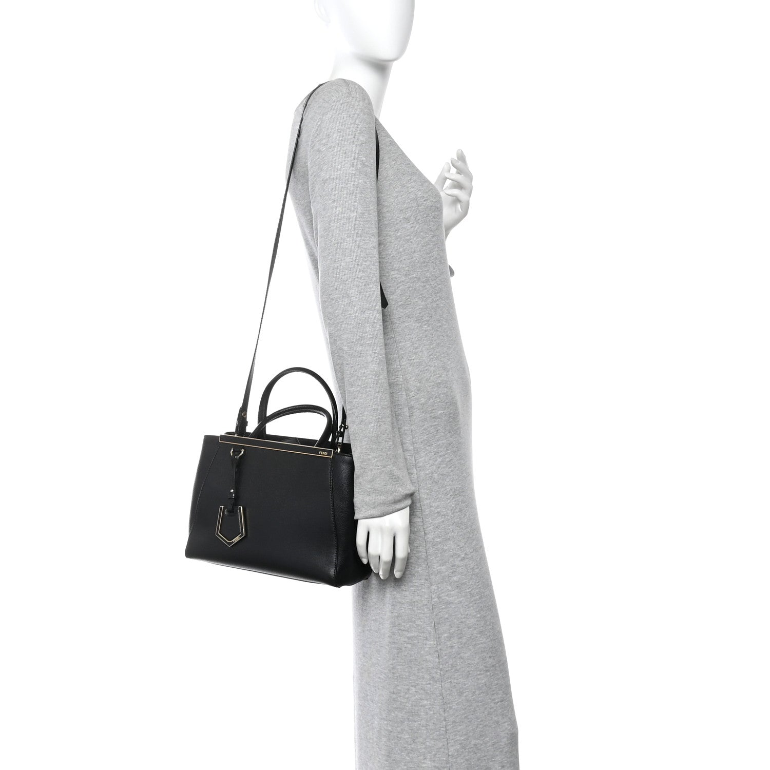 Fendi Vitello Elite Petite 2Jours Tote Black 2 of 9