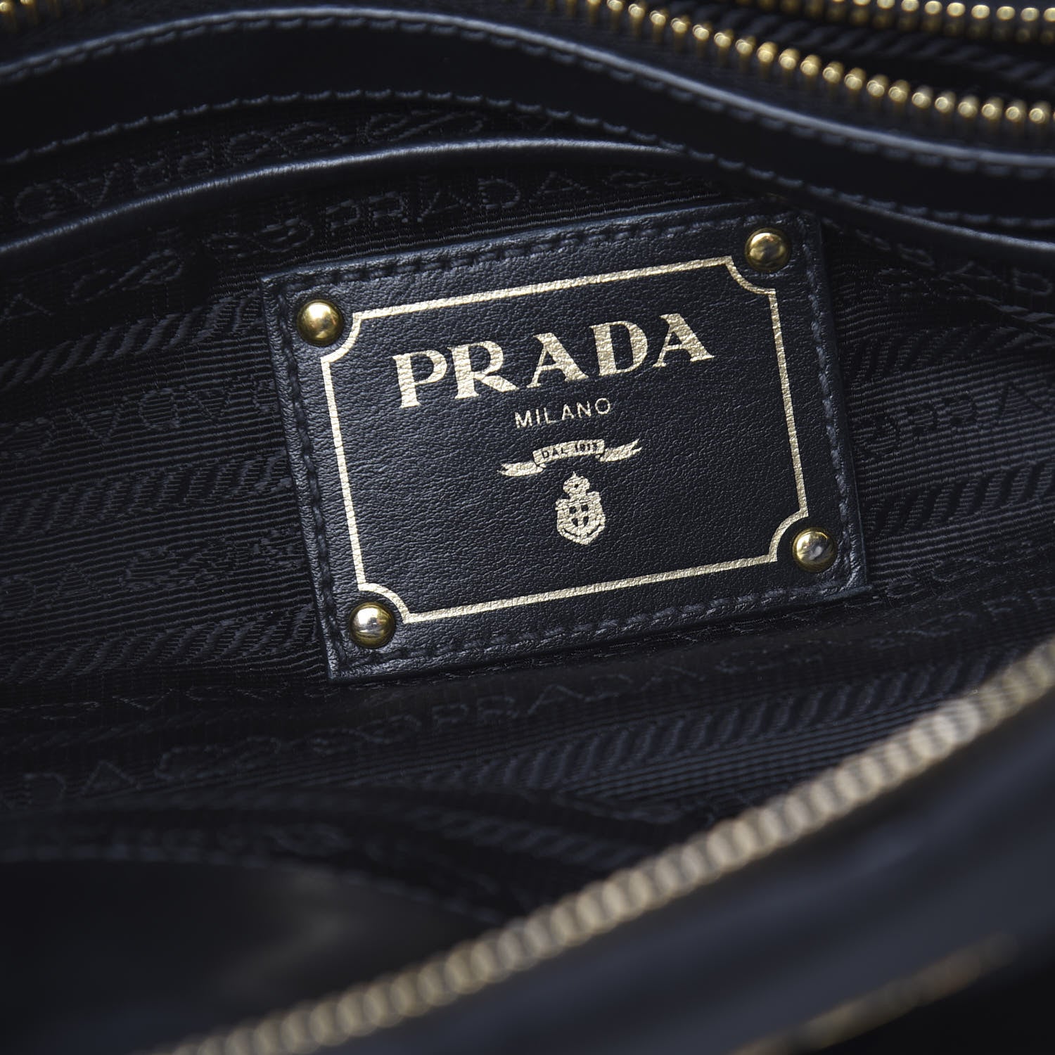 Prada Tessuto Nylon Soft Calfskin Shopping Satchel Black 7 of 12
