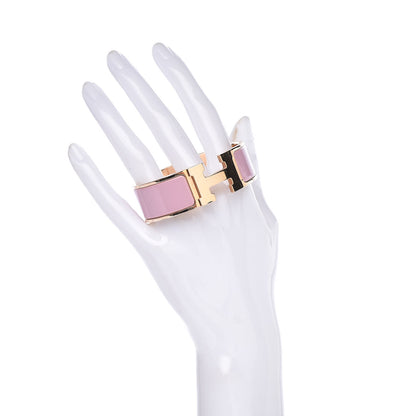 Hermes Enamel Wide Clic Clac H Bracelet PM Rose Nacarat 2 of 6