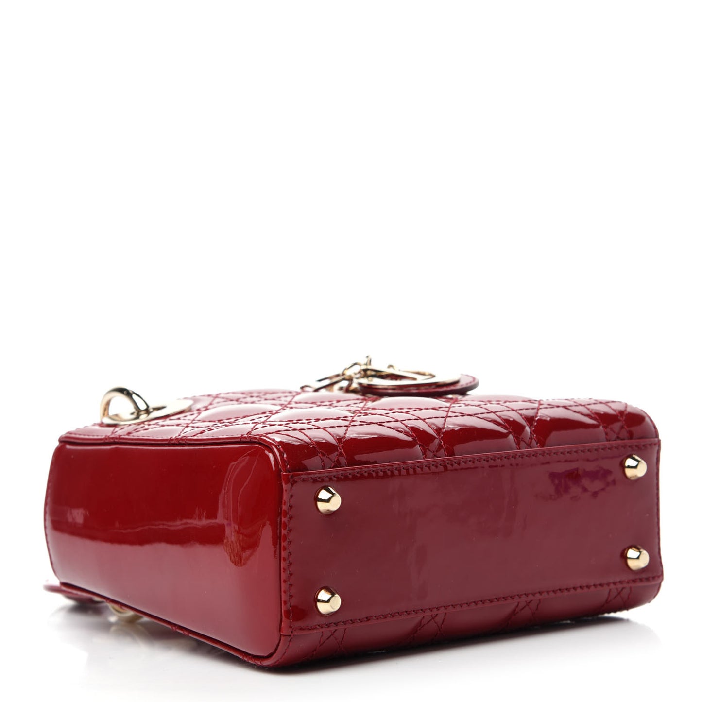 Patent Cannage Mini Lady Dior Red