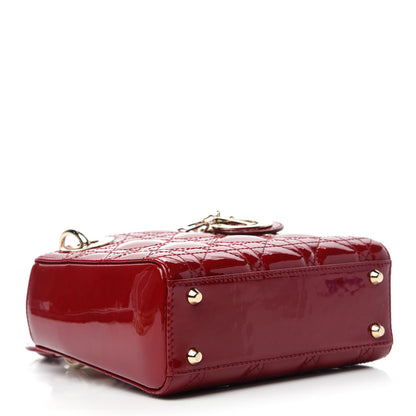 Christian Dior Patent Cannage Mini Lady Dior Red 4 of 10