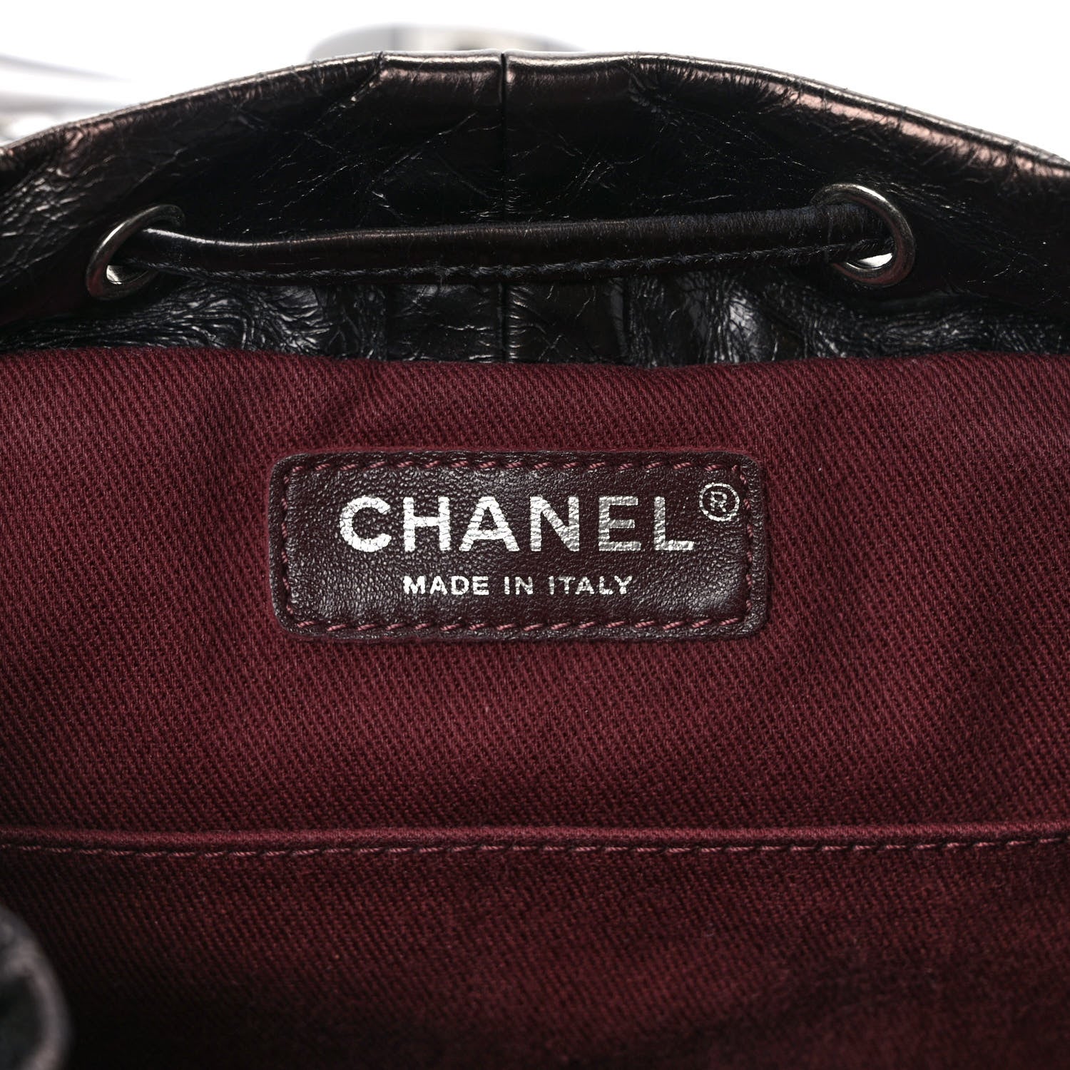 Chanel Glazed Calfskin Shearling Quilted Small Mountain Backpack Black Ivory 5 of 8