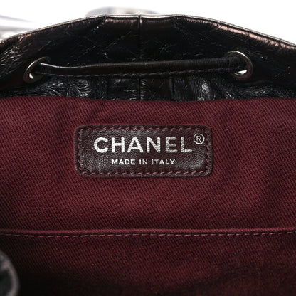 Chanel Glazed Calfskin Shearling Quilted Small Mountain Backpack Black Ivory 5 of 8