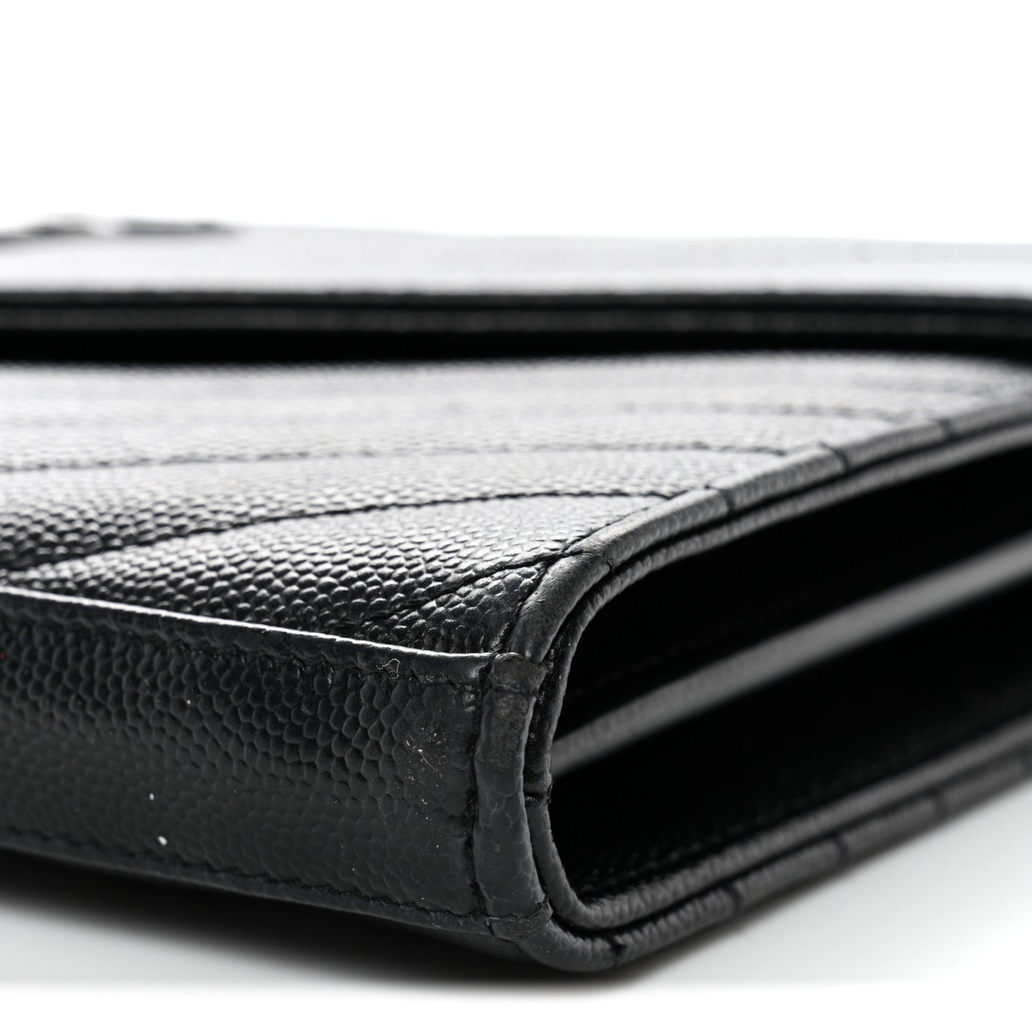 Grain De Poudre Matelasse Chevron Monogram Chain Wallet Black