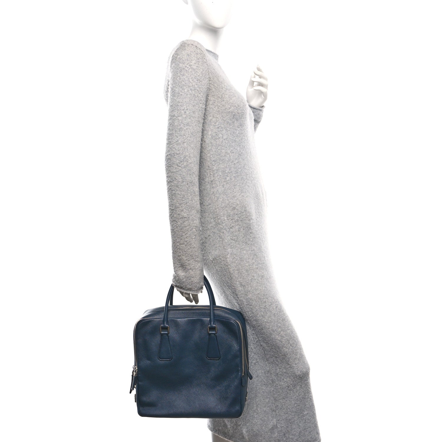 Prada Saffiano Travel Briefcase Baltico 2 of 9