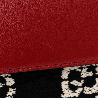 Gucci Tweed GG Monogram Small Dionysus Shoulder Bag Black White Romantic Cherry 11 of 12
