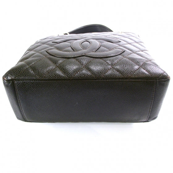Chanel Caviar Petit Shopping Tote PST Dark Brown 4 of 12