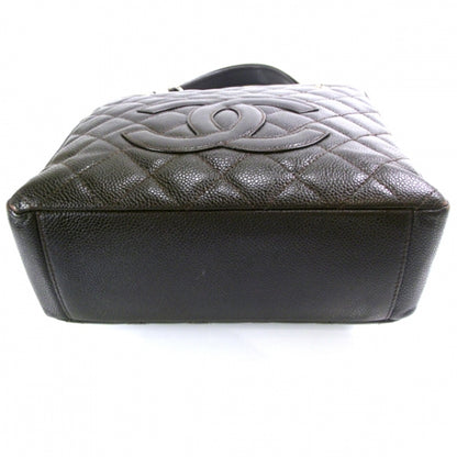 Chanel Caviar Petit Shopping Tote PST Dark Brown 4 of 12