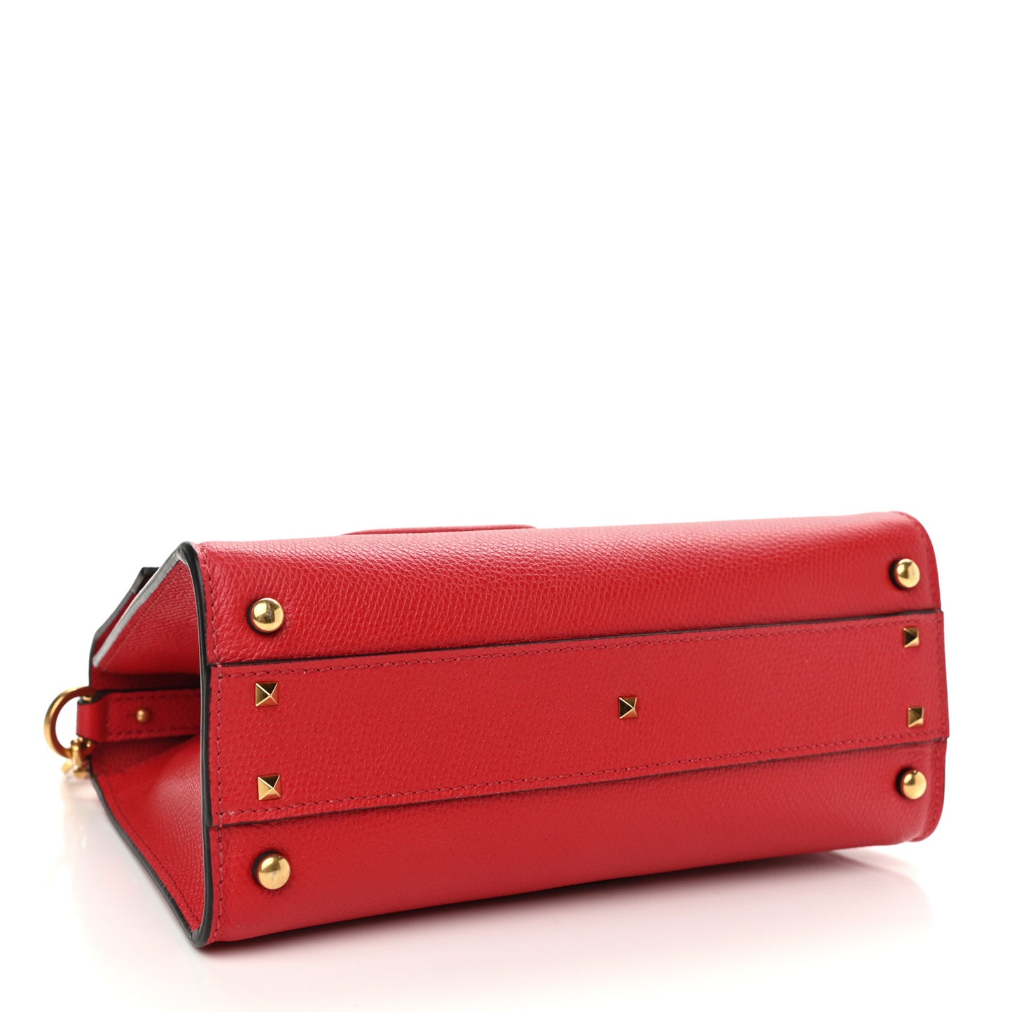 Grainy Calfskin Small VSling Top Handle Bag Rouge Pur Cerise