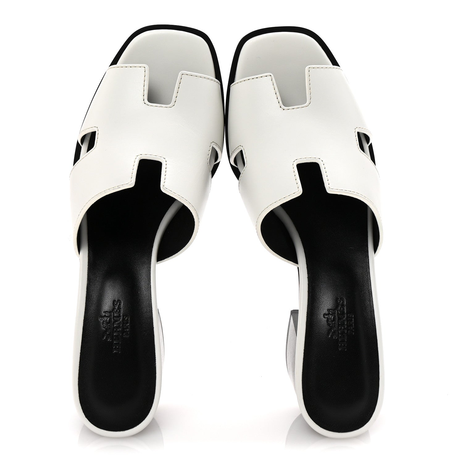 Hermes Calfskin Helia 60 Sandals 37.5 White 2 of 10