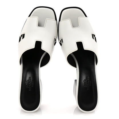 Hermes Calfskin Helia 60 Sandals 37.5 White 2 of 10