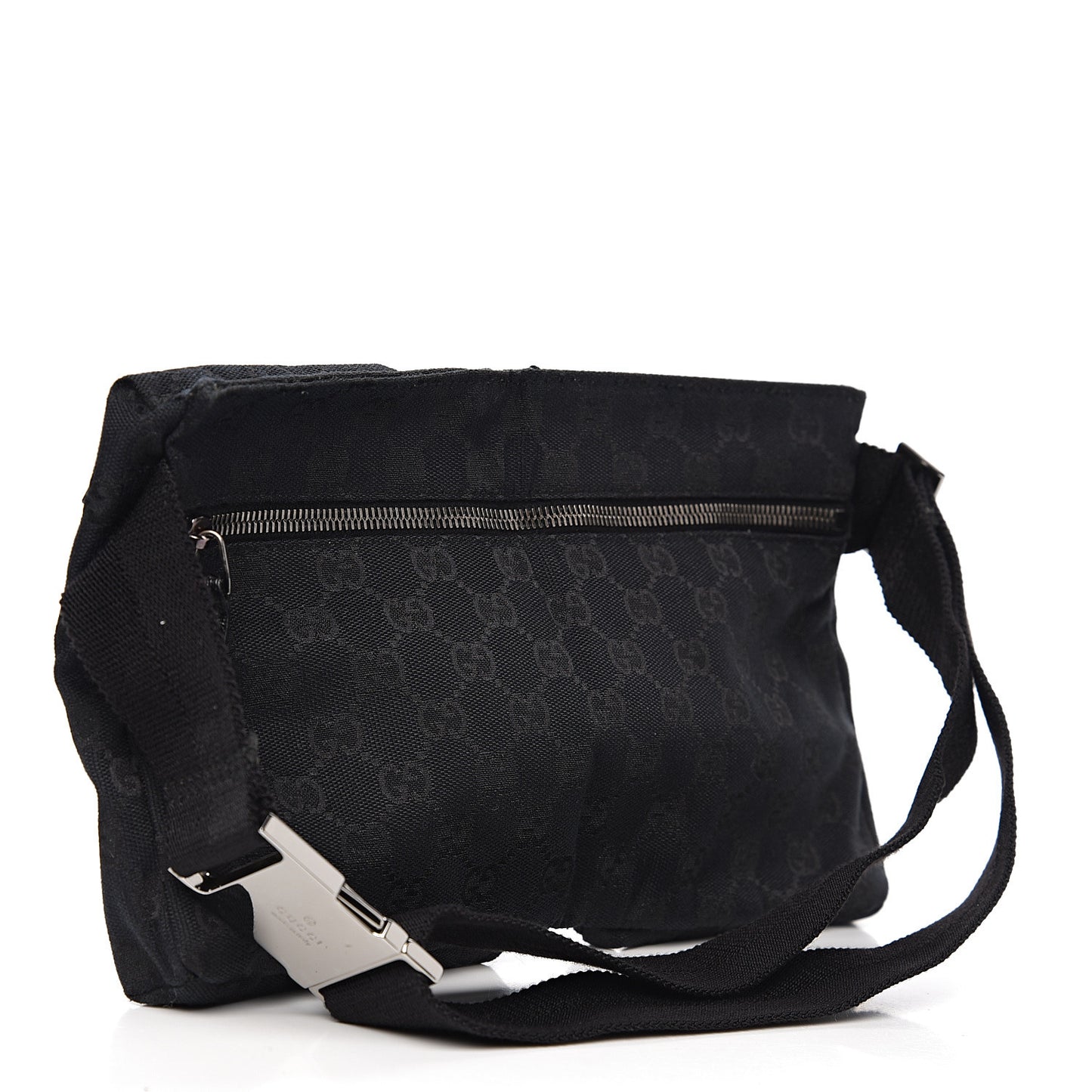 GG Monogram Double Pocket Belt Bag Black