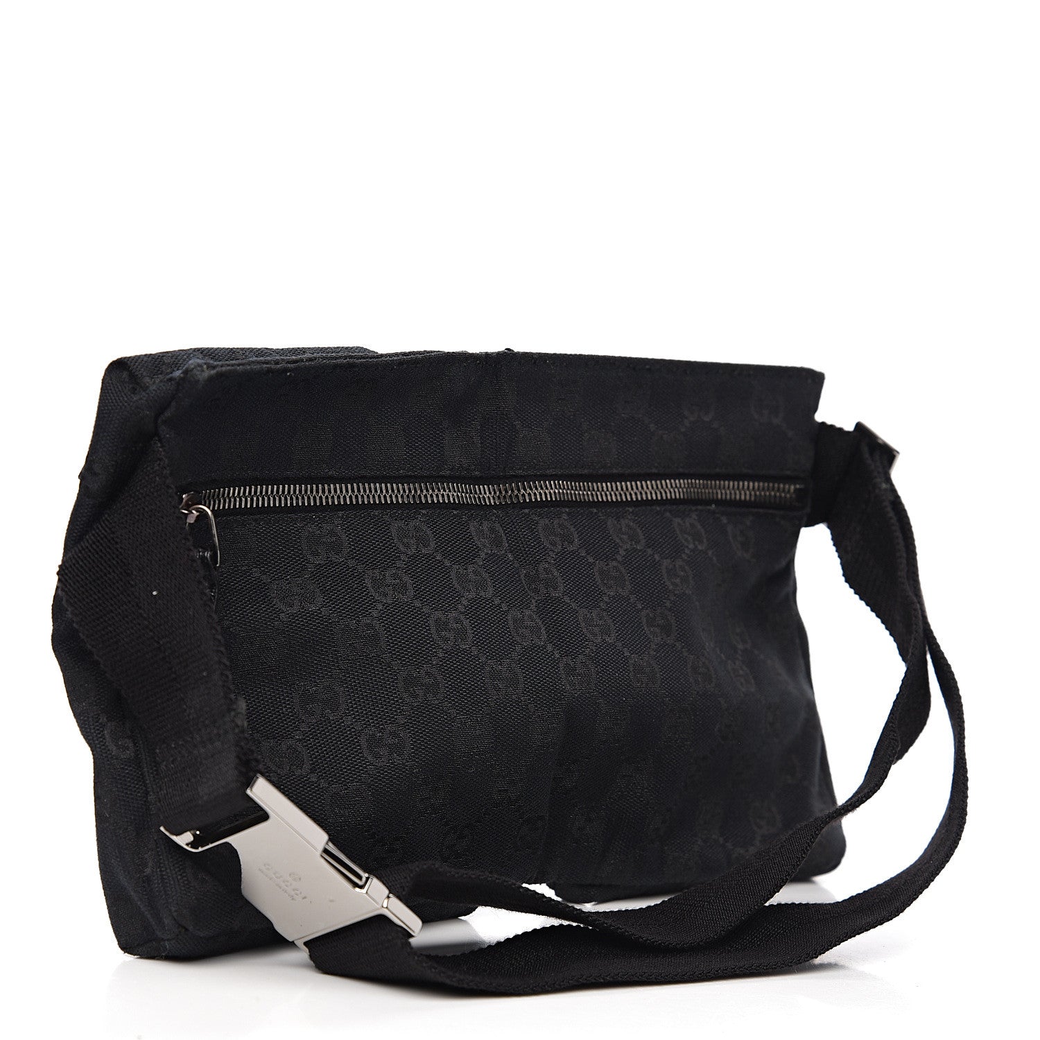 Gucci GG Monogram Double Pocket Belt Bag Black 2 of 9