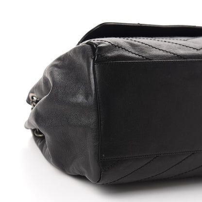 Saint Laurent Pebbled Lambskin Chevron Monogram Large Nolita Black 6 of 10
