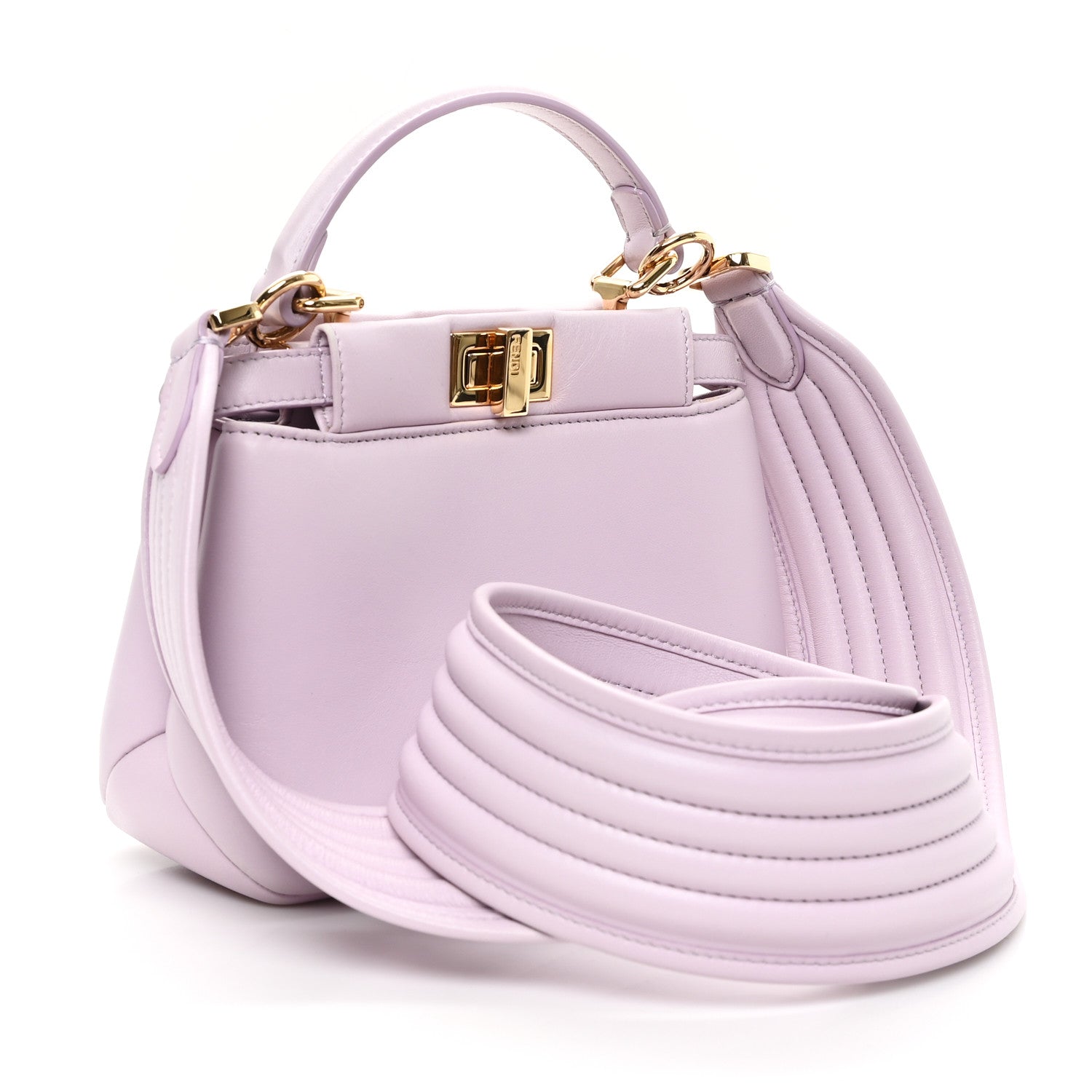 Fendi Nappa Apolo XS Peekaboo Iconic Satchel Anemone 3 of 12