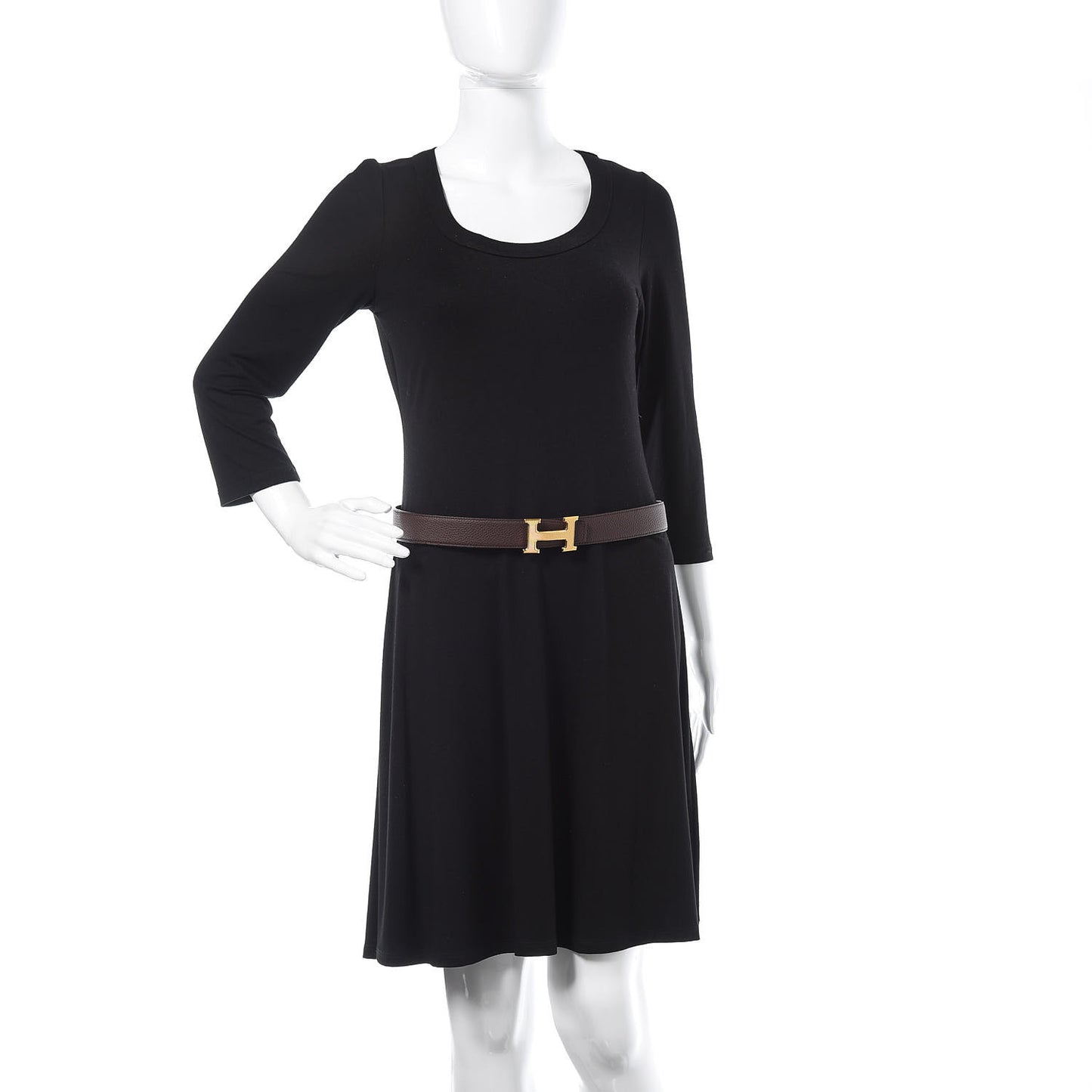 Box Togo 32mm Guilloche H Belt 95 Black Chocolate