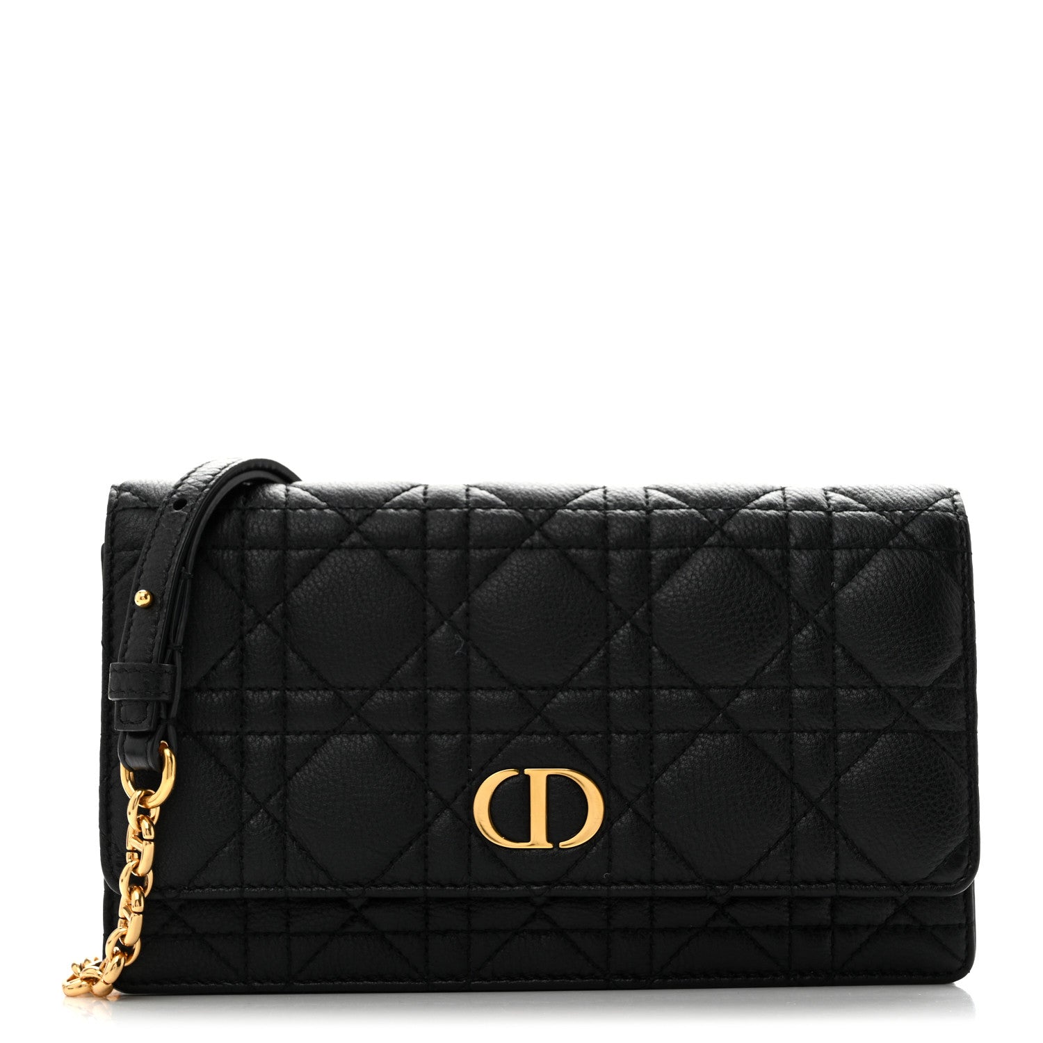 Christian Dior Supple Calfskin Caro Pouch with Chain Black 1 of 12