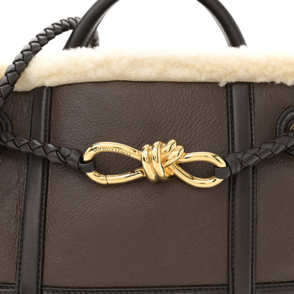 Bottega Veneta Shearling Aviator Small Andiamo Shoulder Bag Brown 7 of 9