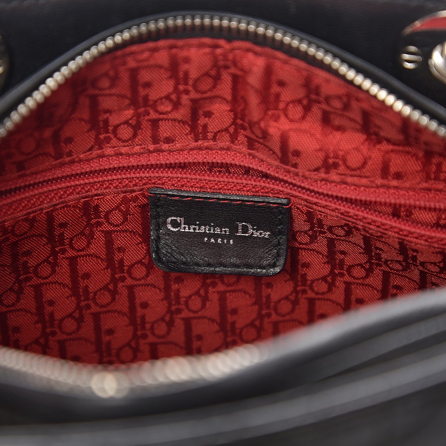 Christian Dior Lambskin Cannage Medium Lady Dior Black 6 of 10