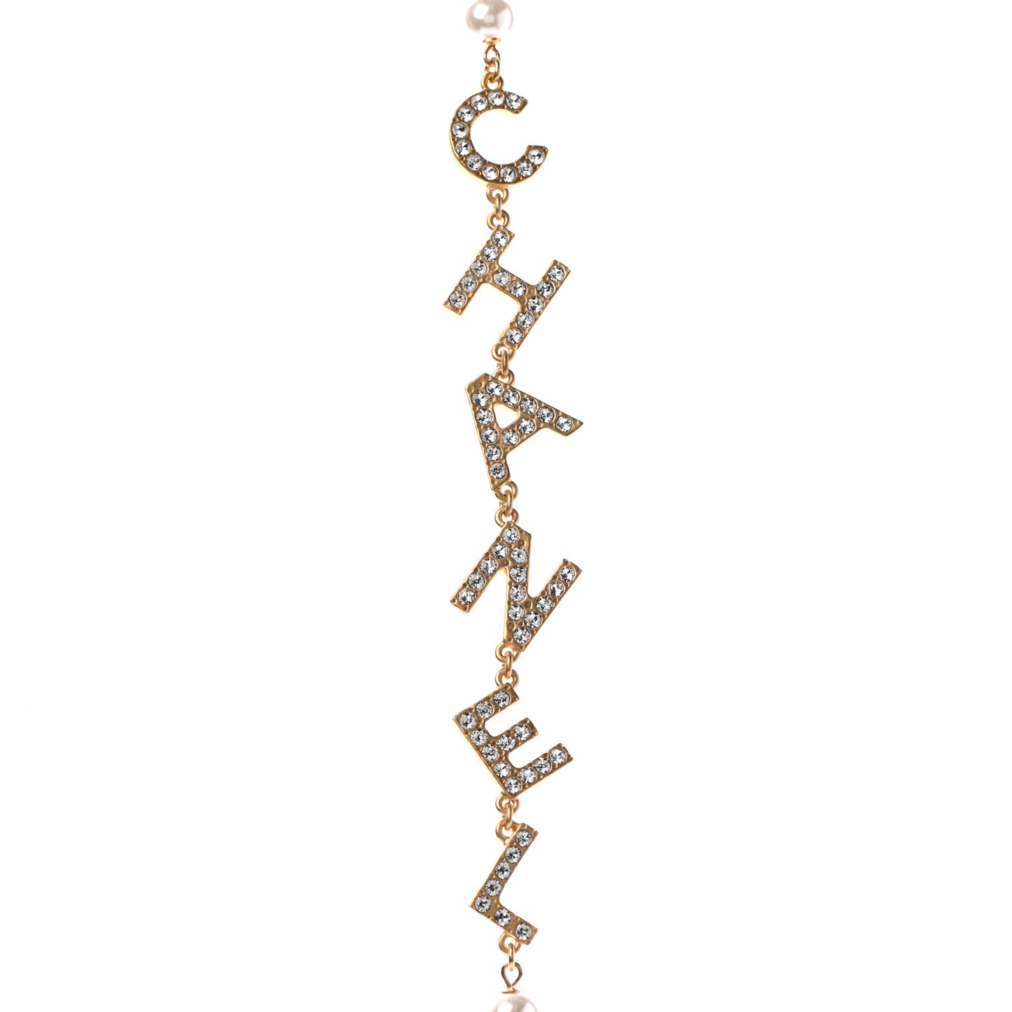 Pearl Crystal 90's Icon CC Necklace Gold