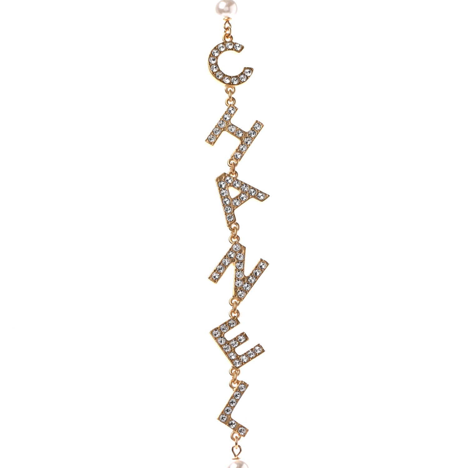 Chanel Pearl Crystal 90's Icon CC Necklace Gold 3 of 4
