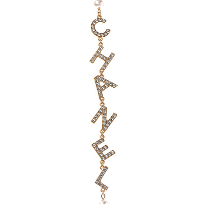 Chanel Pearl Crystal 90's Icon CC Necklace Gold 3 of 4