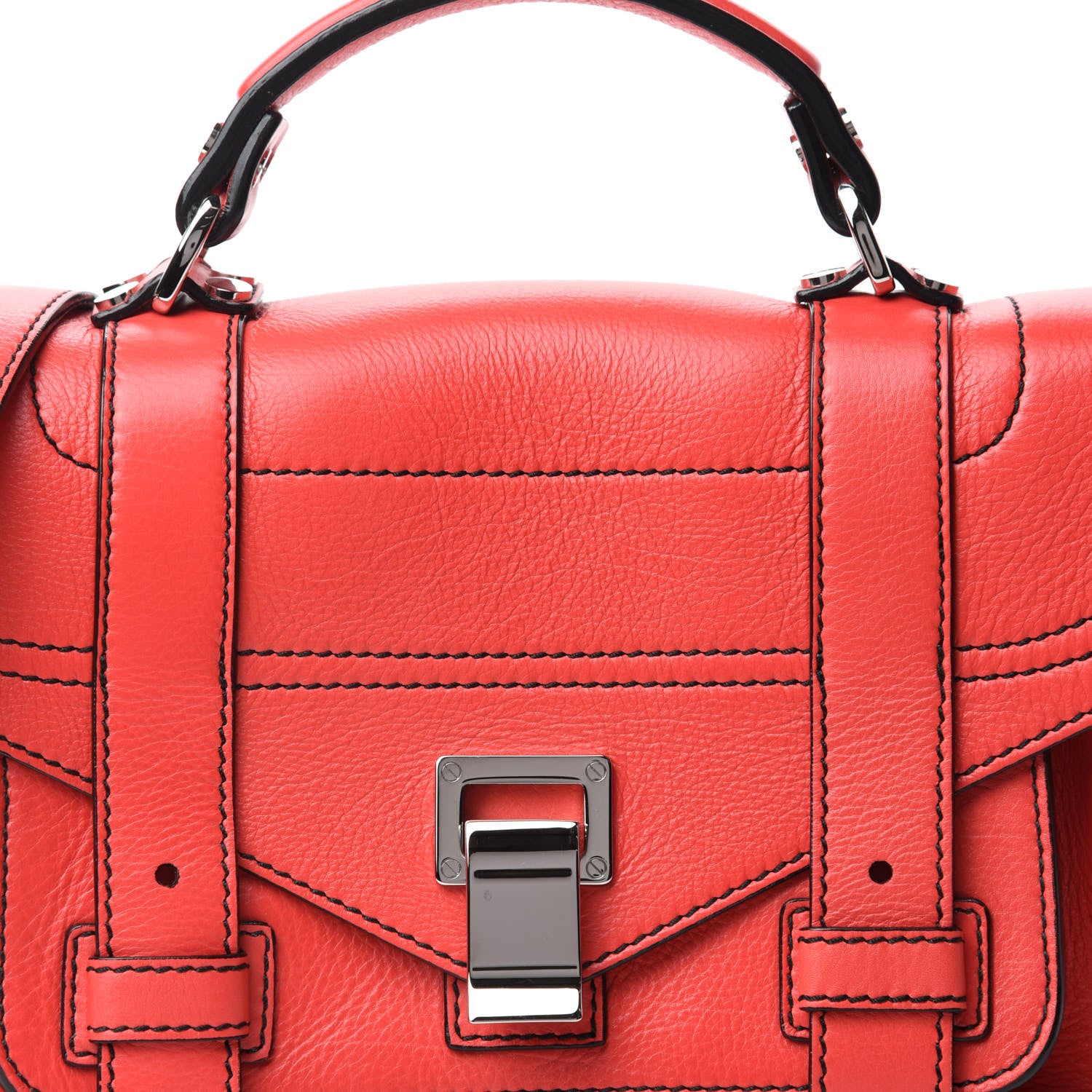 Proenza Schouler Grainy Calfskin Tiny PS1 Satchel Geranium 10 of 10