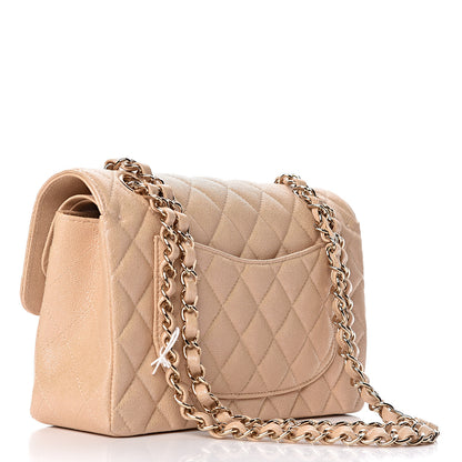 Chanel Iridescent Caviar Quilted Small Double Flap Beige 3 of 10