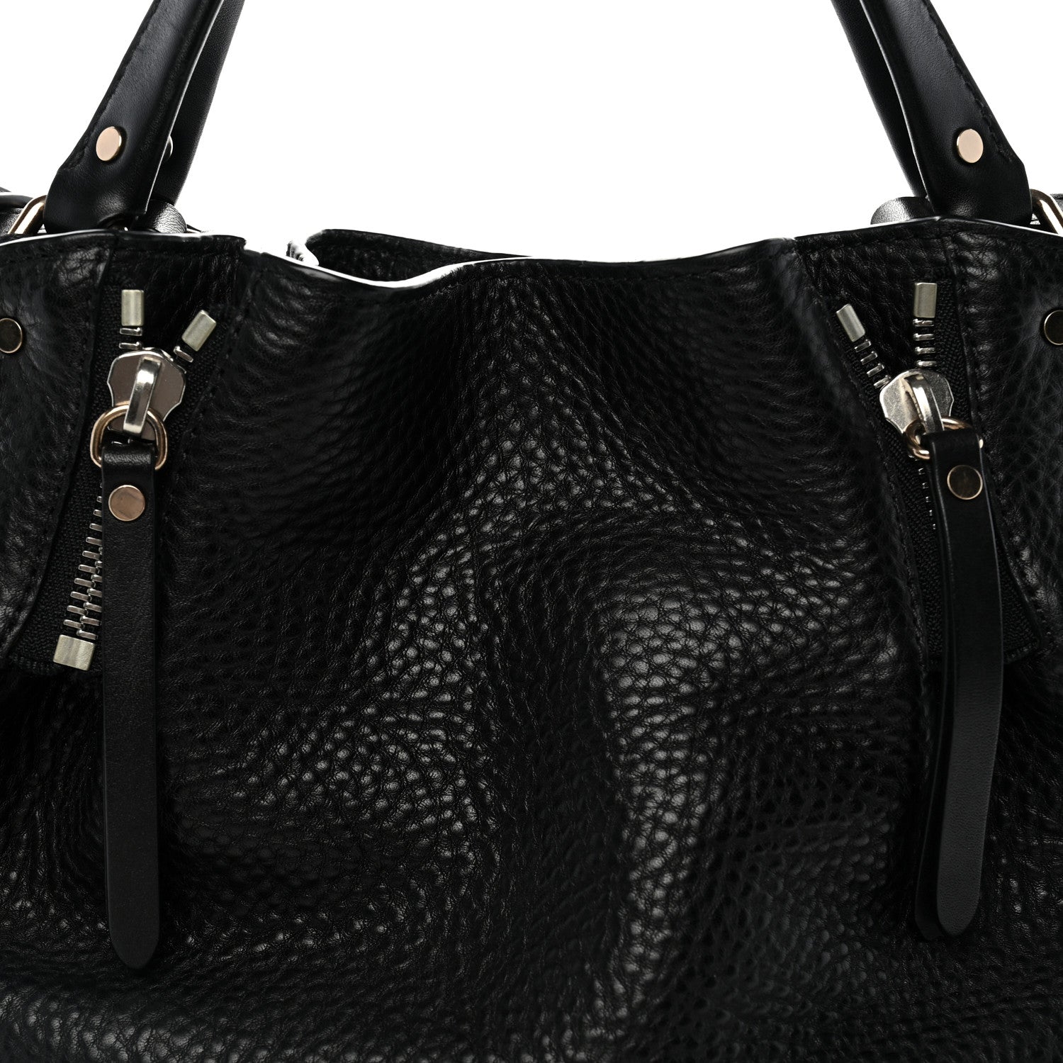 Burberry Grainy Calfskin House Check Small Maidstone Black 7 of 9
