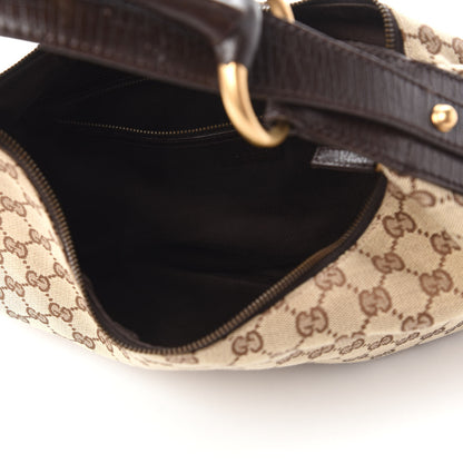 Gucci Monogram Medium Horsebit Chain Hobo Dark Brown 5 of 11