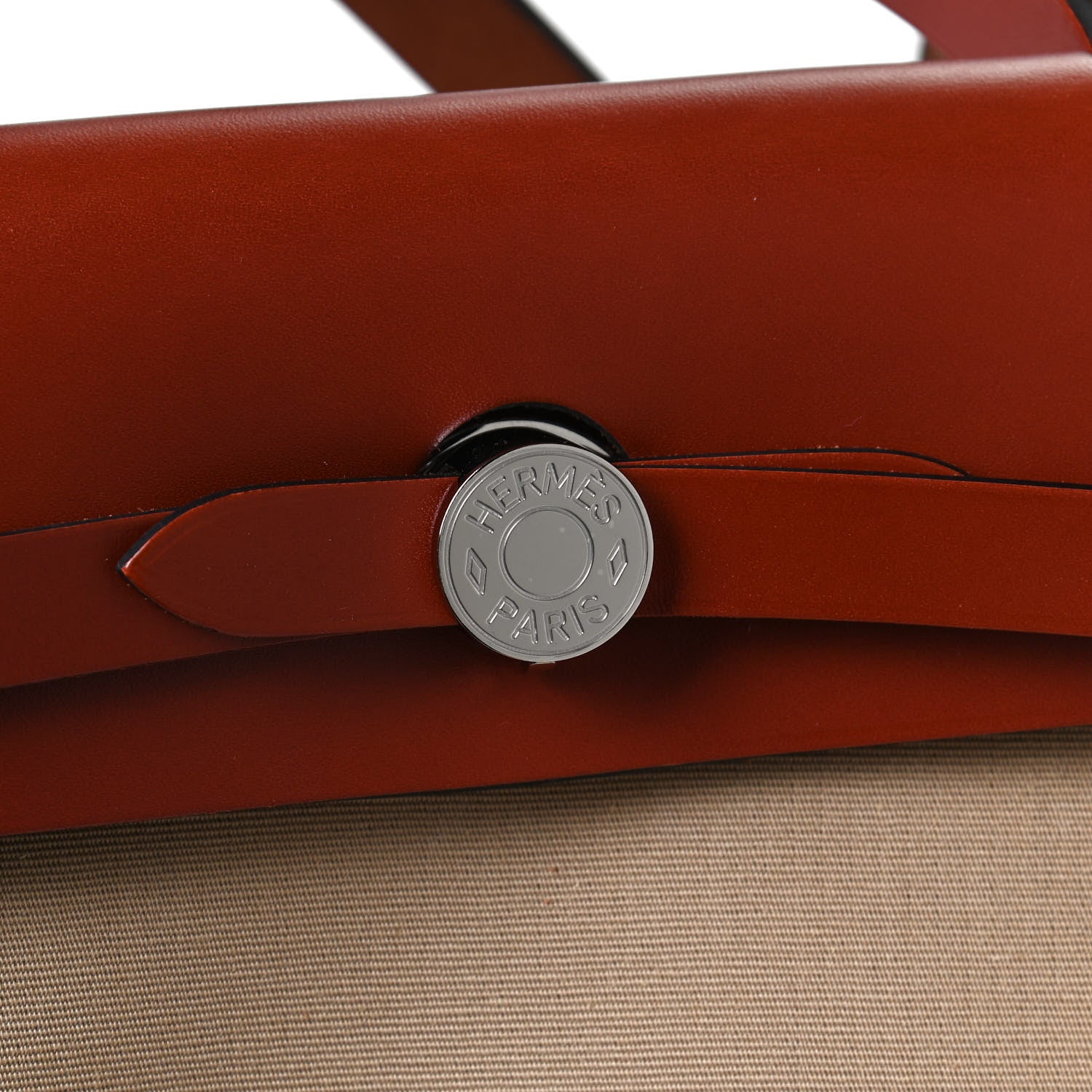 Hermes Vache Hunter Toile Herbag Zip 31 PM Trench Cuivre 12 of 12