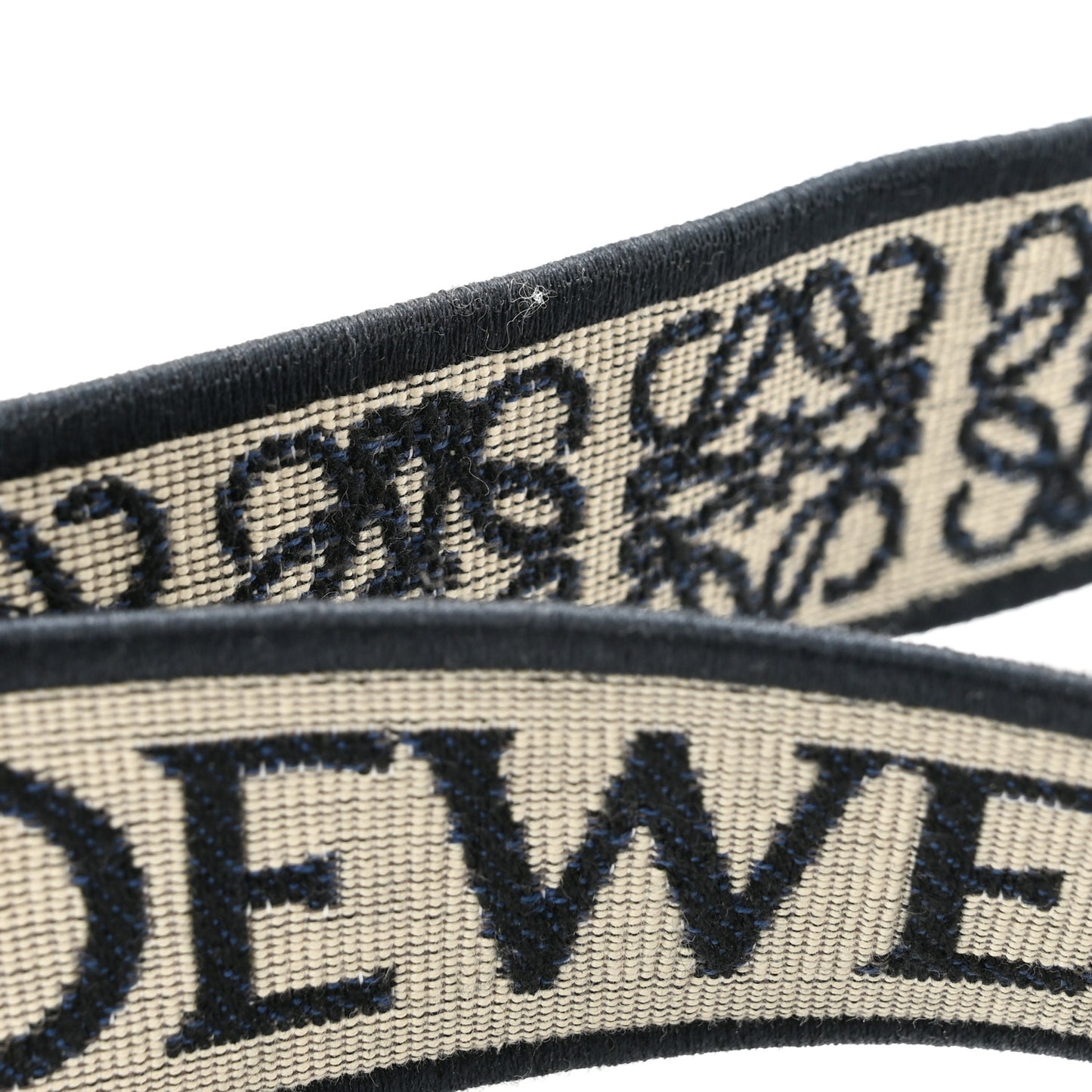 Calfskin Jacquard Anagram Strap Navy Black