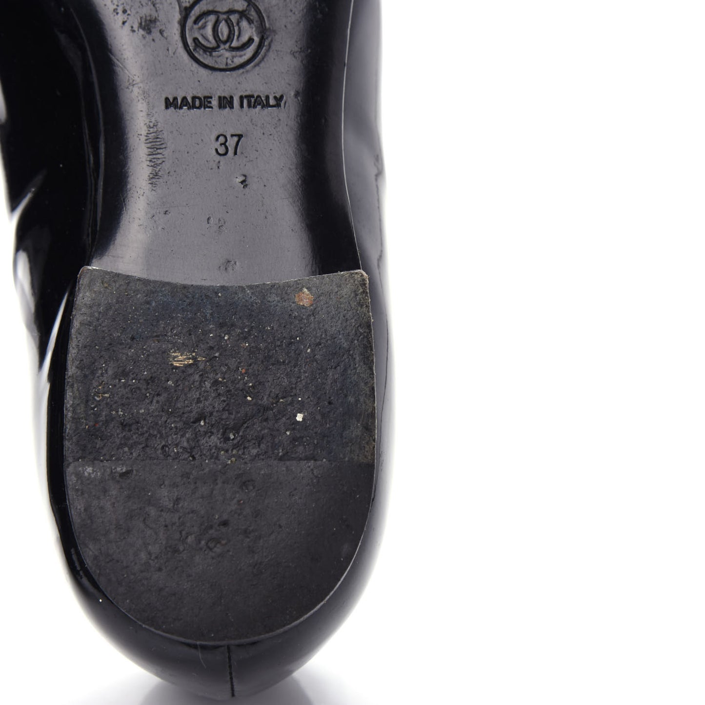 Patent Cap Toe Ballerina Flats 37 Black White