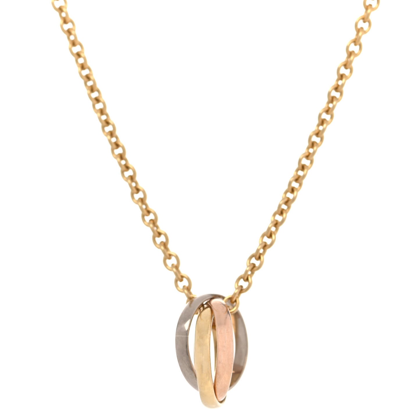 18K Pink Yellow White Gold Baby Trinity Pendant Necklace