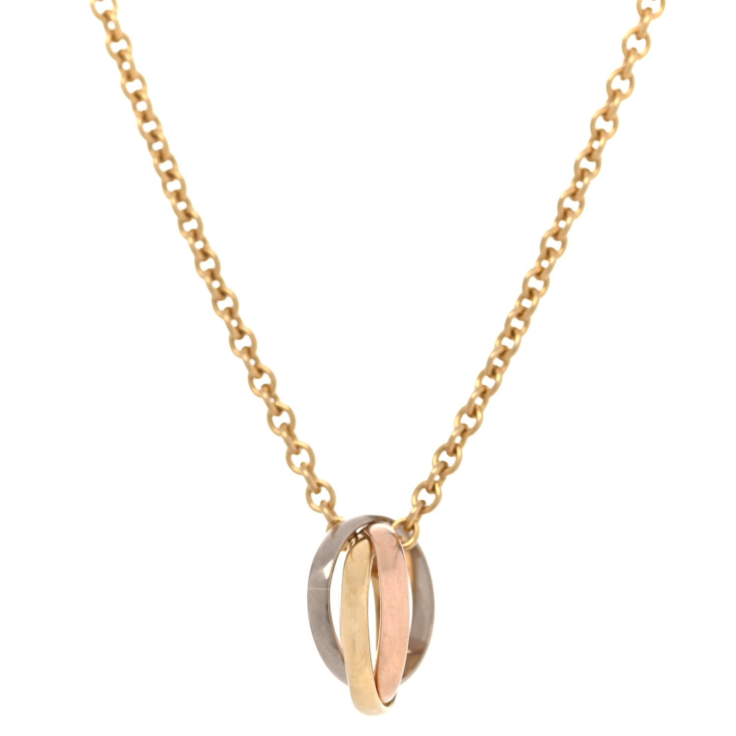 Cartier 18K Pink Yellow White Gold Baby Trinity Pendant Necklace 1 of 9