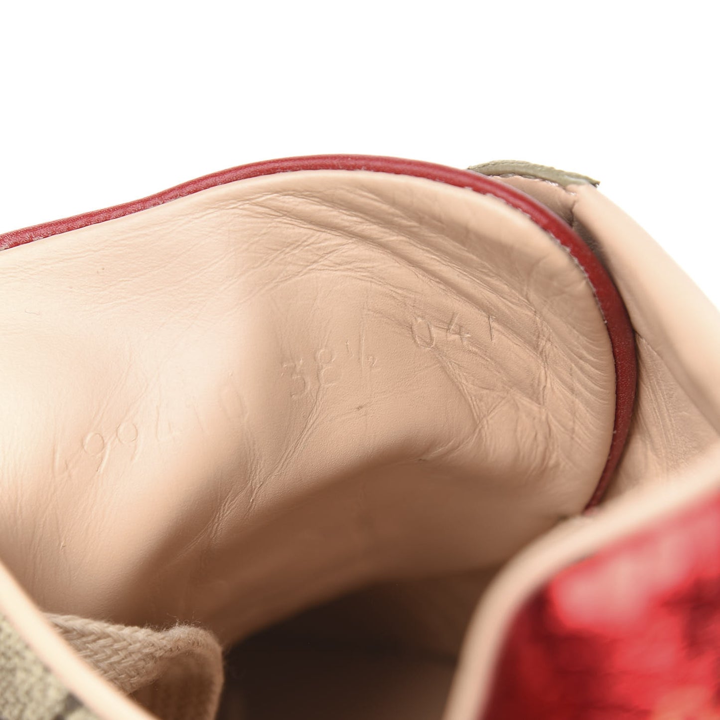 GG Supreme Monogram Womens Ace Low-Top Sneaker 38.5 Beige