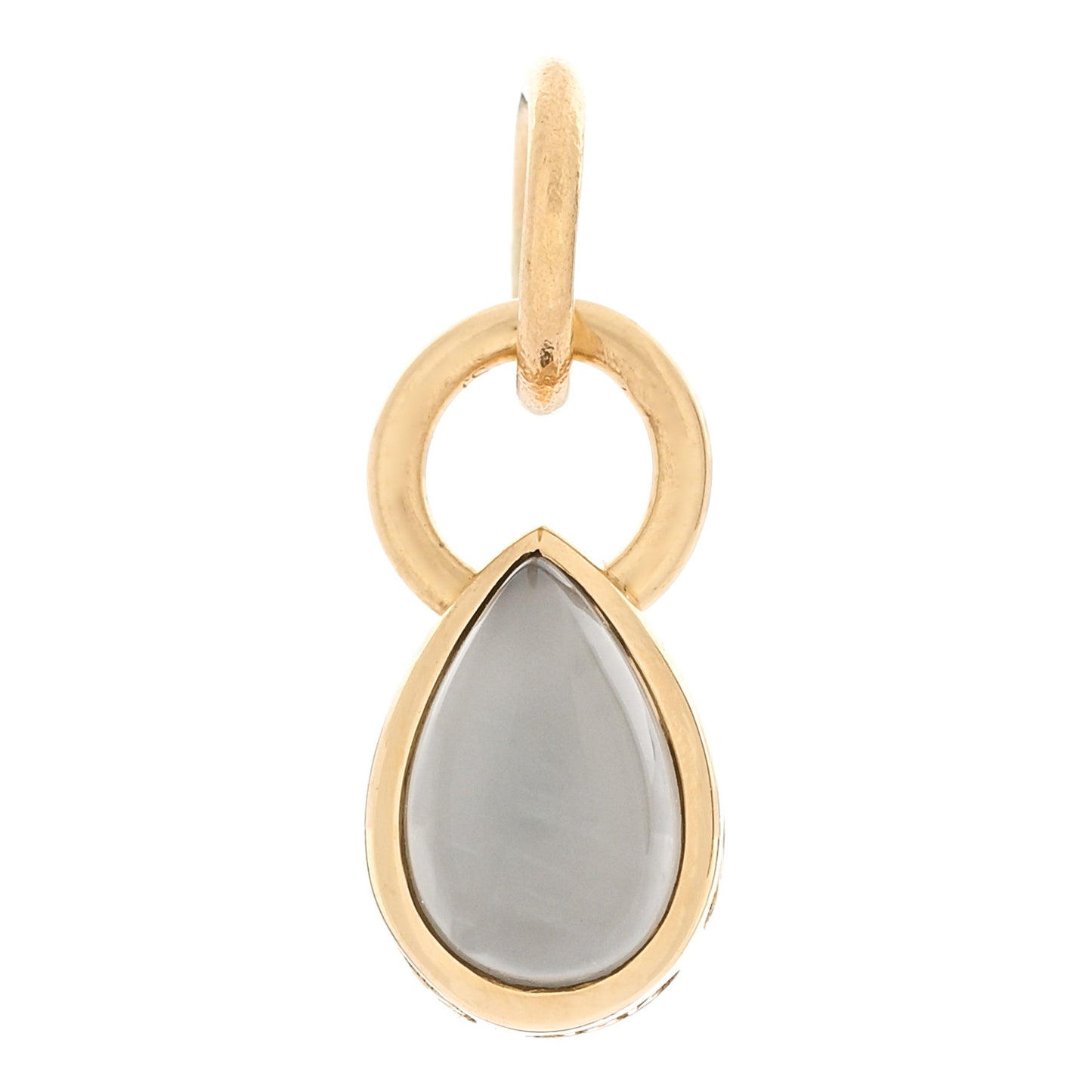 18K Yellow Gold Moonstone Forever & Always a Pair Pendant