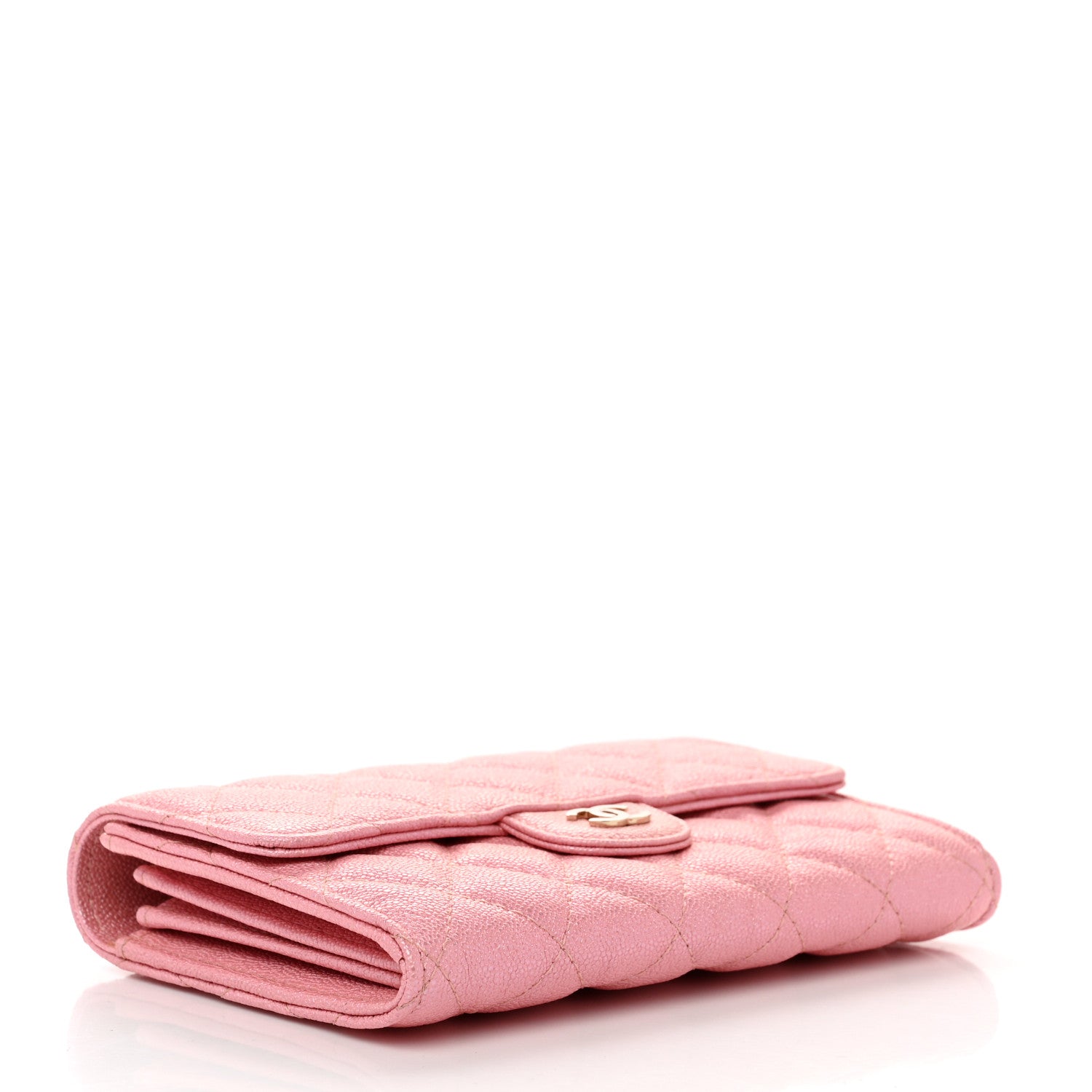 Chanel Iridescent Caviar Quilted Medium Flap Wallet Rose Pink 4 of 9