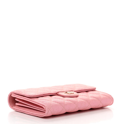 Chanel Iridescent Caviar Quilted Medium Flap Wallet Rose Pink 4 of 9