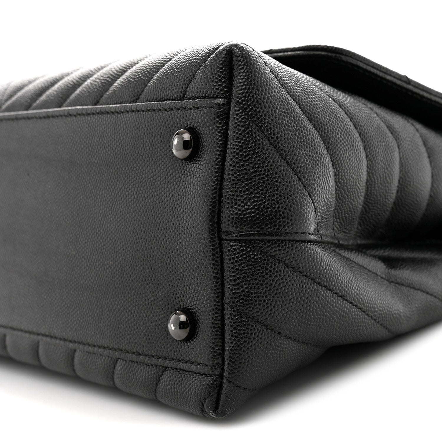 Chanel Caviar Chevron Quilted Small Coco Handle Flap So Black 10 of 11