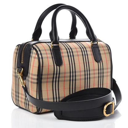 Burberry Smooth Calfskin 1983 Knight Check Link Bowling Bag Black 3 of 8