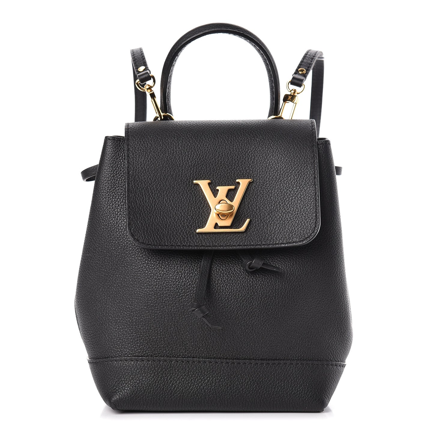 Calfskin Lockme Mini Backpack Black