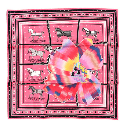Hermes Silk Couvertures Et Tenues De Jour Bandana 70 Rose 1 of 3