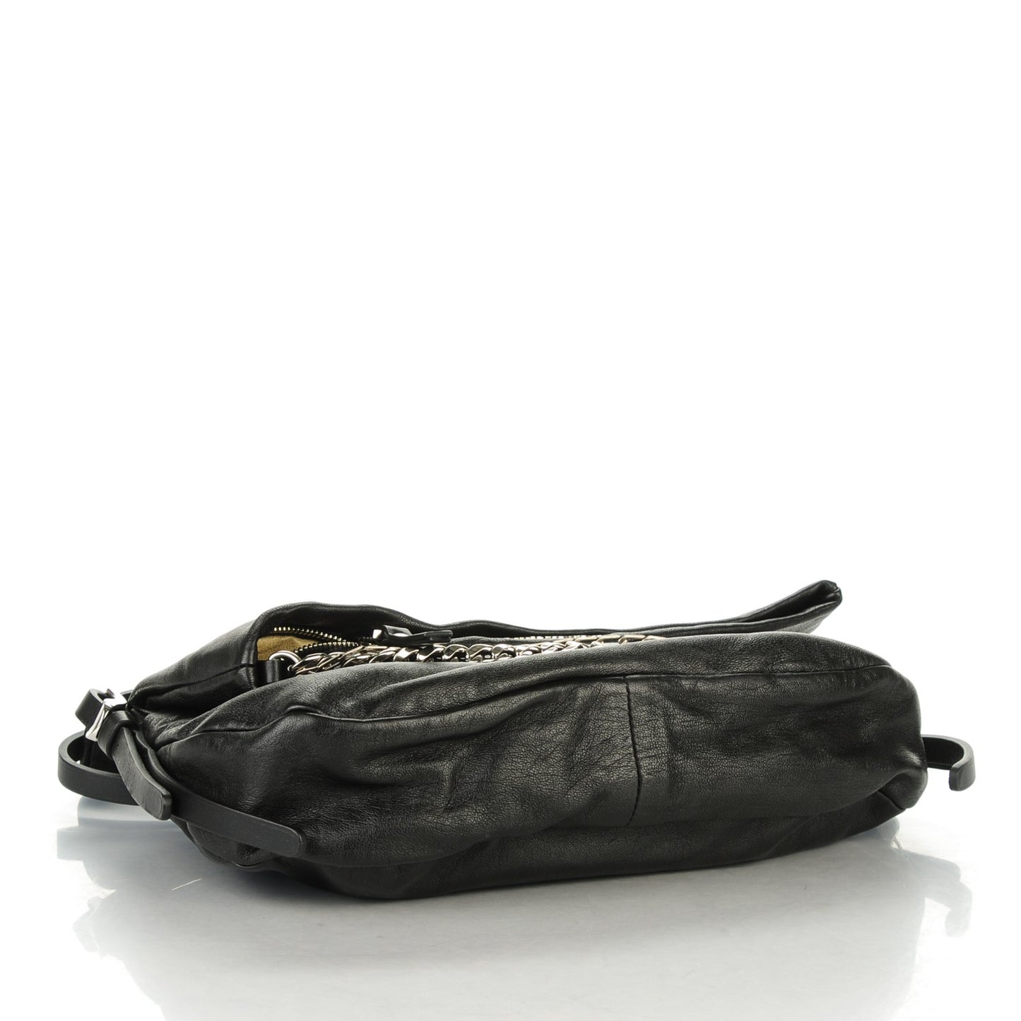 Lambskin Small Biker Hobo Black