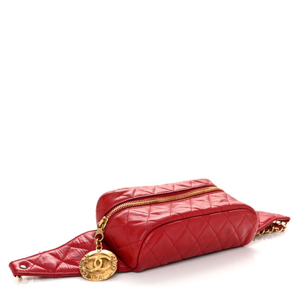 Chanel Lambskin Quilted CC Medallion Waist Belt Bag Red 4 of 12